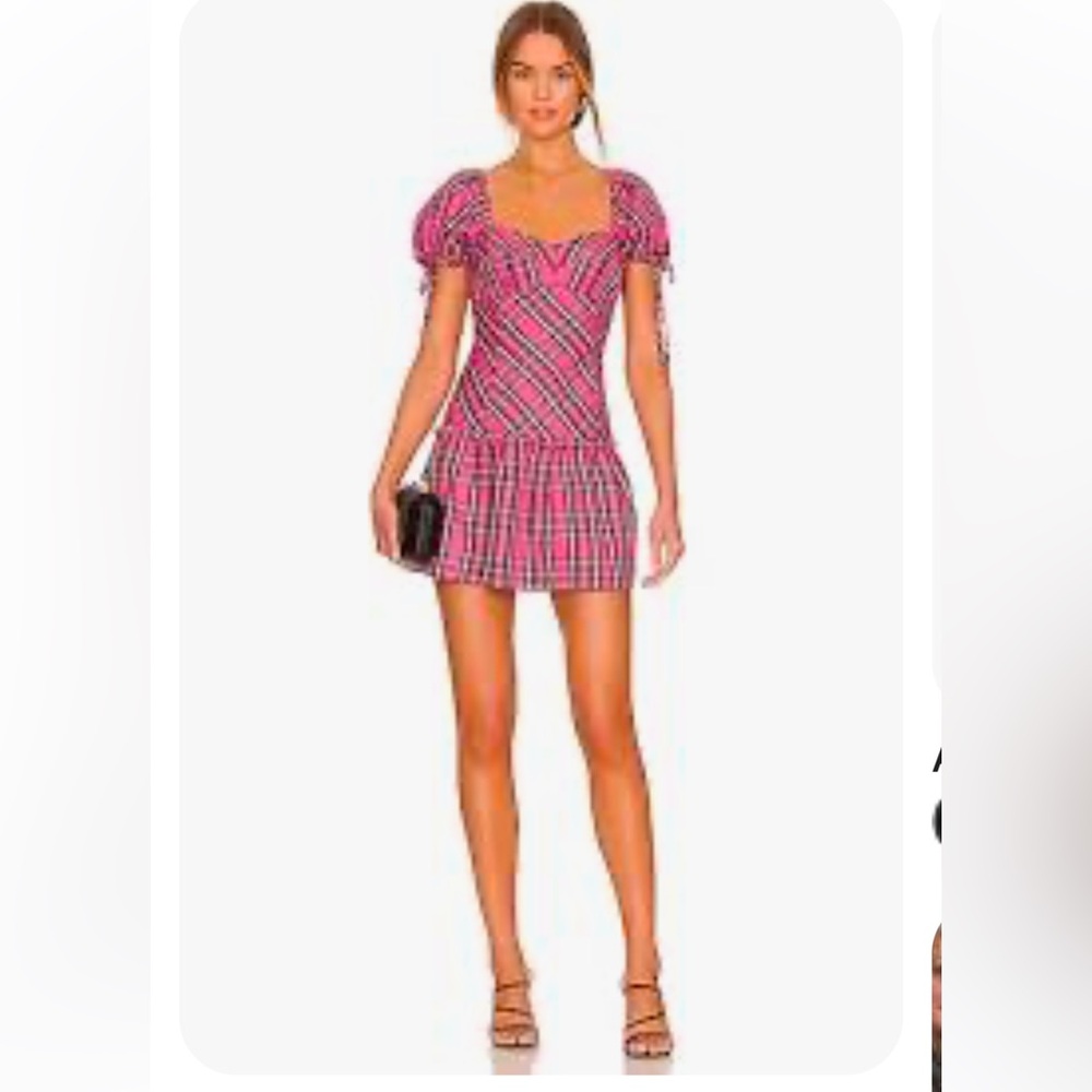 Pink plaid Amanda Uprichard  mini dress